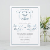 Navy Blühte jüdische Hochzeitseinladung in Chuppah Einladung (Stehend Vorderseite)