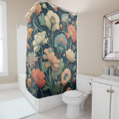 Navy Blümchen Duschvorhang (Beispiel)