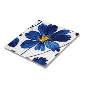 Navy Blümchen Fliese (Seite)