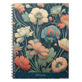 Navy Blümchen Notizblock (Vorderseite)