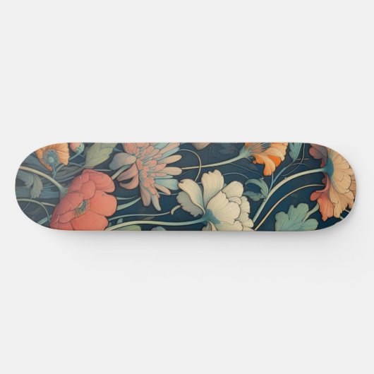 Navy Blümchen Skateboard (Horizontal)