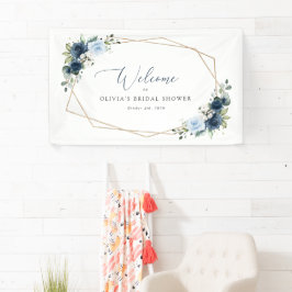 Navy Blume, Blumen, Brautparty willkommen Banner