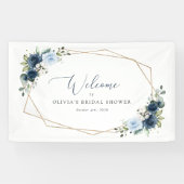 Navy Blume, Blumen, Brautparty willkommen Banner (Horizontal)
