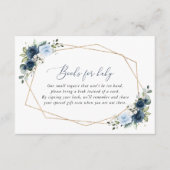 Navy Blume, Blütenblumen, Boho, Babybücher Begleitkarte (Vorderseite)