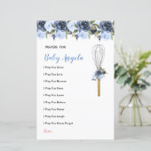 Navy Blume Gebete für Baby Greenery Floral (Stehend Vorderseite)