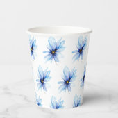 Navy Blume Minimalistisches elegantes Brautparty Pappbecher (Rückseite)