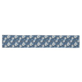 Navy Blumen Blau-Weißer Tischläufer (Horizontal)