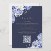 Navy Blumen ⎮Elegant All in One Einladung (Rückseite)
