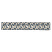 Navy Blumen Elfenbein Tischläufer (Horizontal)