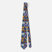 Navy-Blumen-Hochzeit Krawatte (Vorderseite)