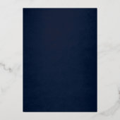 Navy Blumengarten Silver Mis Quince Quinceanera Folieneinladung (Rückseite)