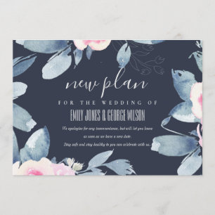 NAVY BLUSH BLUE BLUE FLORAL WEDRAME - NEUER PLAN EINLADUNG
