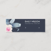 NAVY BLUSH BLUE FLORAL STUD EARRING DISPLAY LOGO MINI VISITENKARTE (Vorderseite)