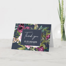 NAVY BLUSH BURGUNDY GREEN FLORAL BUNCH WEDING DANKESKARTE