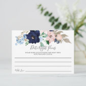 Navy & Blush Date Einladung (Stehend Vorderseite)