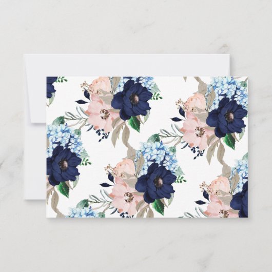 Navy & Blush Date Einladung (Rückseite)