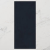 Navy Blush Floral Gold Calligraphy Dinner Menükarte (Rückseite)