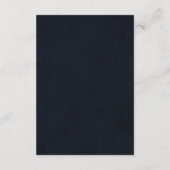 Navy Blush Floral Gold Calligraphy Hotel Begleitkarte (Rückseite)