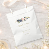 Navy Blush Floral Gold Danke Hochzeit Geschenktütchen (Ausgeschnitten)