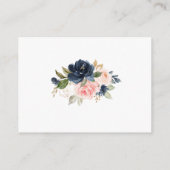 Navy Blush Floral Gold Geometric Honeymoon Wish Begleitkarte (Rückseite)