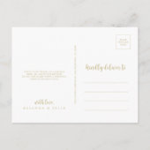 Navy Blush Floral Gold Geometric Vielen Dank Postkarte (Rückseite)