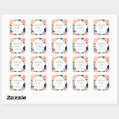 Navy Blush Gastgeschenk Hochzeit Stickers #NBC (Blatt)