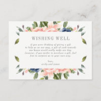 Navy Blush Gift Registry oder Wünschelrutenkarte #