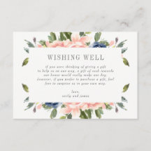Navy Blush Gift Registry oder Wünschwell Card #NBC