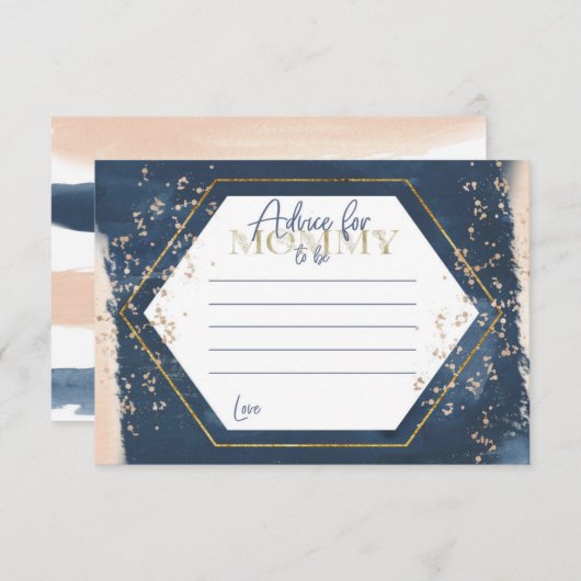 Navy Blush Gold Advice für Mama, um Karten zu werd (Vorne/Hinten)