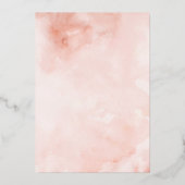 Navy Blush Gold Aquarellfarbe Blumenkohl Folieneinladung (Rückseite)