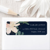 NAVY BLUSH GOLD FLORAL BUNCH WATERCOLOR ADRESSE (Insitu)