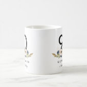 Navy Blush Gold Floral Personalisiert 90. Geburtst Kaffeetasse (Mittel)