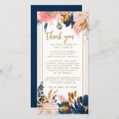 Navy Blush Gold Hochzeitstisch Vielen Dank (Vorne/Hinten)