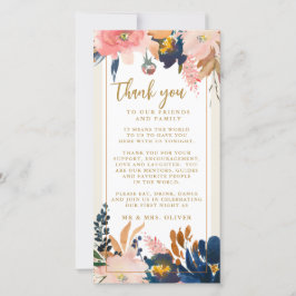 Navy Blush Gold Hochzeitstisch Vielen Dank