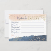 Navy Blush Gold wünscht sich Baby Einladung (Vorderseite)