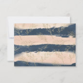 Navy Blush Gold wünscht sich Baby Einladung (Rückseite)