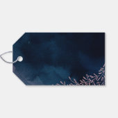 Navy Blush Kalligraphie danken Ihnen rustikalen Bl Geschenkanhänger (Rückseite Horizontal)