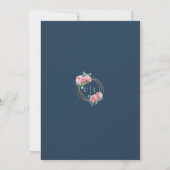 Navy Blush Peony Eucalyptus Wedding Invitation Einladung (Rückseite)