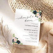 Navy & Blush Pink Probe Dinner Einladung