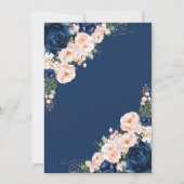 Navy Blush Travel Brautparty Miss zu Mrs. Einladung (Rückseite)