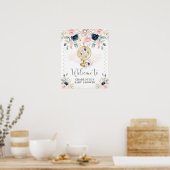 Navy Blush Travel Dreamcatcher Begrüßungswaage Bab Poster (Küche)