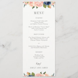 Navy Blush Wedding Menu Card #NBC Menükarte