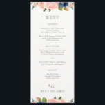 Navy Blush Wedding Menu Card #NBC Menükarte<br><div class="desc">Planen Sie ein stilvolles Fest mit diesem modernen Design,  das Ihre Gäste lieben werden. Design by © berrysweet . Printfähige digitale Dateien sind verfügbar! Besuchen Sie unsere Website unter www.berryberrysweet.com für weitere Informationen!</div>