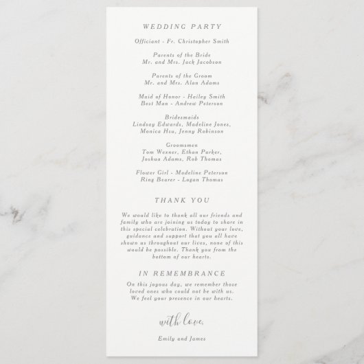 Navy Blush Wedding Program #NBC Programm (Rückseite)