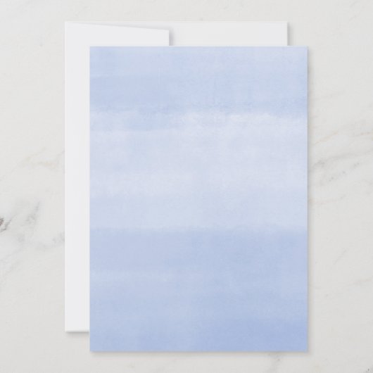 Navy Blütenblume Aquarelltaufe Einladung (Rückseite)