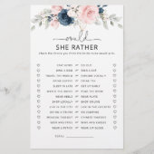 Navy Blütenblüte Würde sie lieber Bridgspiel (Vorderseite)