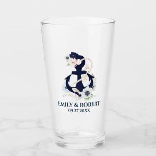 Navy-Blütenbootanker Glas