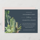 NAVY BOHO DESERT CACTI ERFOLGREICHE FAUNA VERLOBUN EINLADUNG (Vorne/Hinten)