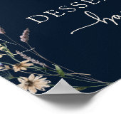 Navy Boho Floral Dessert Poster (Ecke)