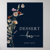 Navy Boho Floral Dessert Poster (Vorne)